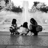 Family at the Fountain